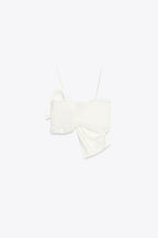 Kora Bow Crop Top In White