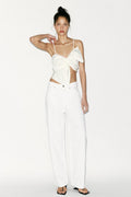 Kora Bow Crop Top In White