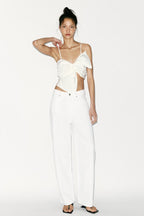 Kora Bow Crop Top In White