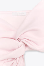 Kora Bow Crop Top In Pink
