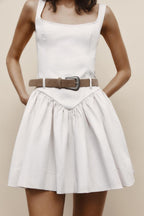 Fitted Short Dress With Belt