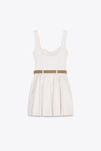 Fitted Short Dress With Belt