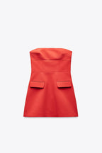 Strapless Dress With Lapels