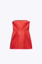 Strapless Dress With Lapels