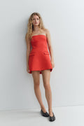 Strapless Dress With Lapels