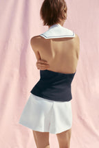 White Buttoned Skorts