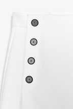 White Buttoned Skorts