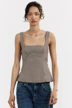 Priscilla Check Top