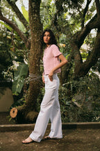 Ruffled Summer Top In Pink