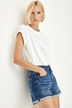 Evelyn High-Waisted Denim Shorts