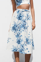 Floral Top And Skirt Co-Ord Set