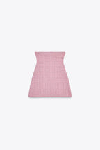 Pink Stretch Top And Skirt Co-Ord Set
