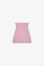 Pink Stretch Top And Skirt Co-Ord Set