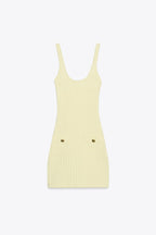 Yellow Halter Neck Stretch Dress
