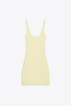 Yellow Halter Neck Stretch Dress