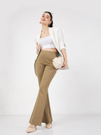 Nora Bootcut Trousers In Beige