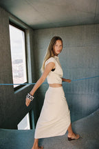 Linen Top And Skirt Co-Ord Set