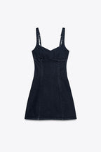 Strappy Denim Short Dress