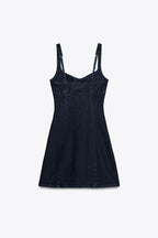 Strappy Denim Short Dress