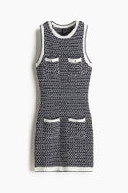 Textured Knit Dress With Pockets
