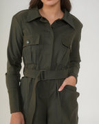 Moon Olive Short Jumpsuit