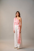 Moon Dahlia Satin Top In Pink