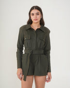 Moon Olive Short Jumpsuit