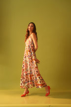 Moon Tribal Print Long A-Line Dress