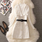 Aria Woolen Top And Tweed Dress Set
