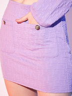 Self Design Coat and Skirt Pair