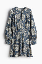 Long Sleeved Floral Printed Dress