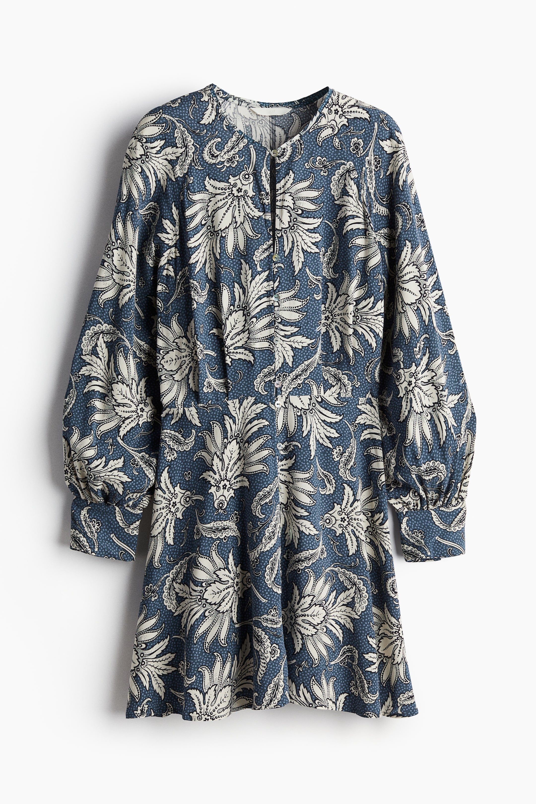 Long Sleeved Floral Printed Dress