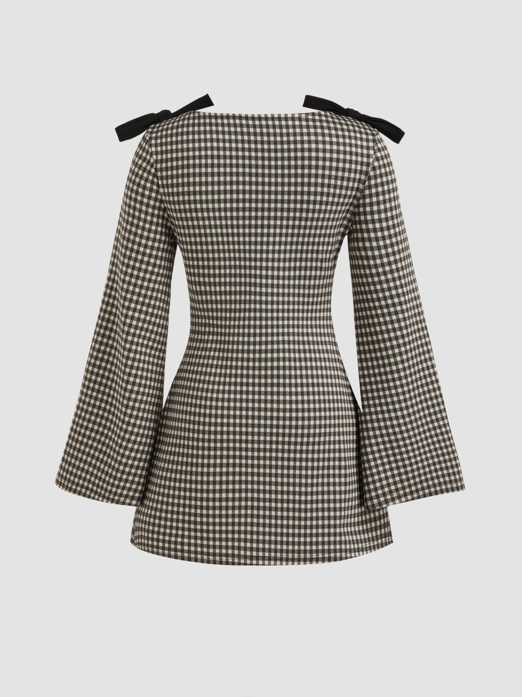 Noir Bow Gingham Mini Dress