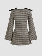 Noir Bow Gingham Mini Dress