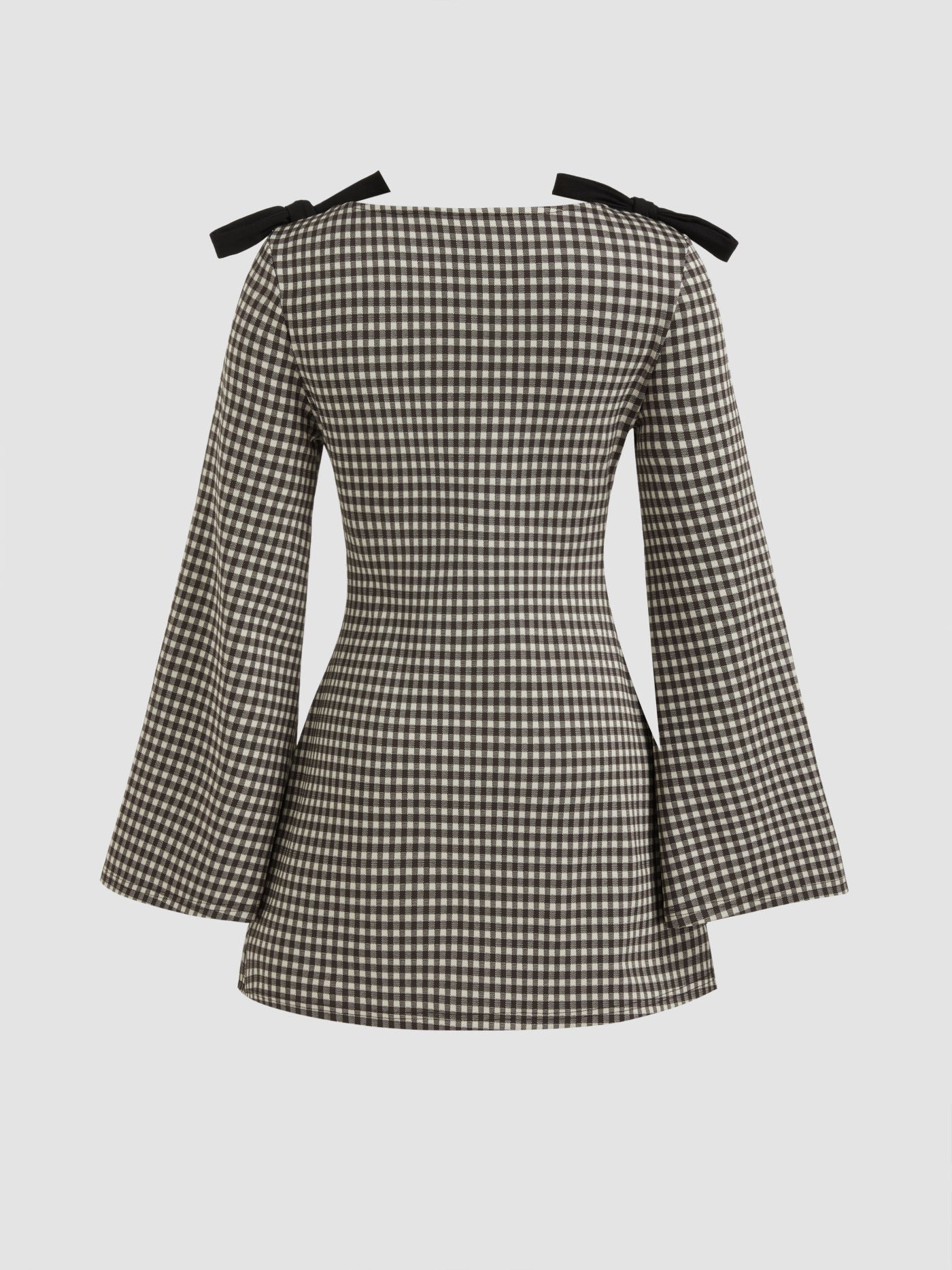 Noir Bow Gingham Mini Dress
