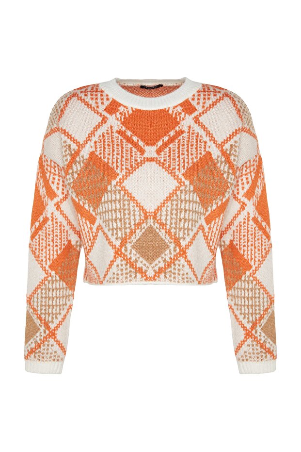 Geometric Printed Pullover Sweater