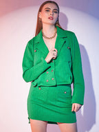 Self Design Coat and Skirt Pair