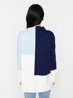 Colourblocked High Neck Pure Acrylic Pullover