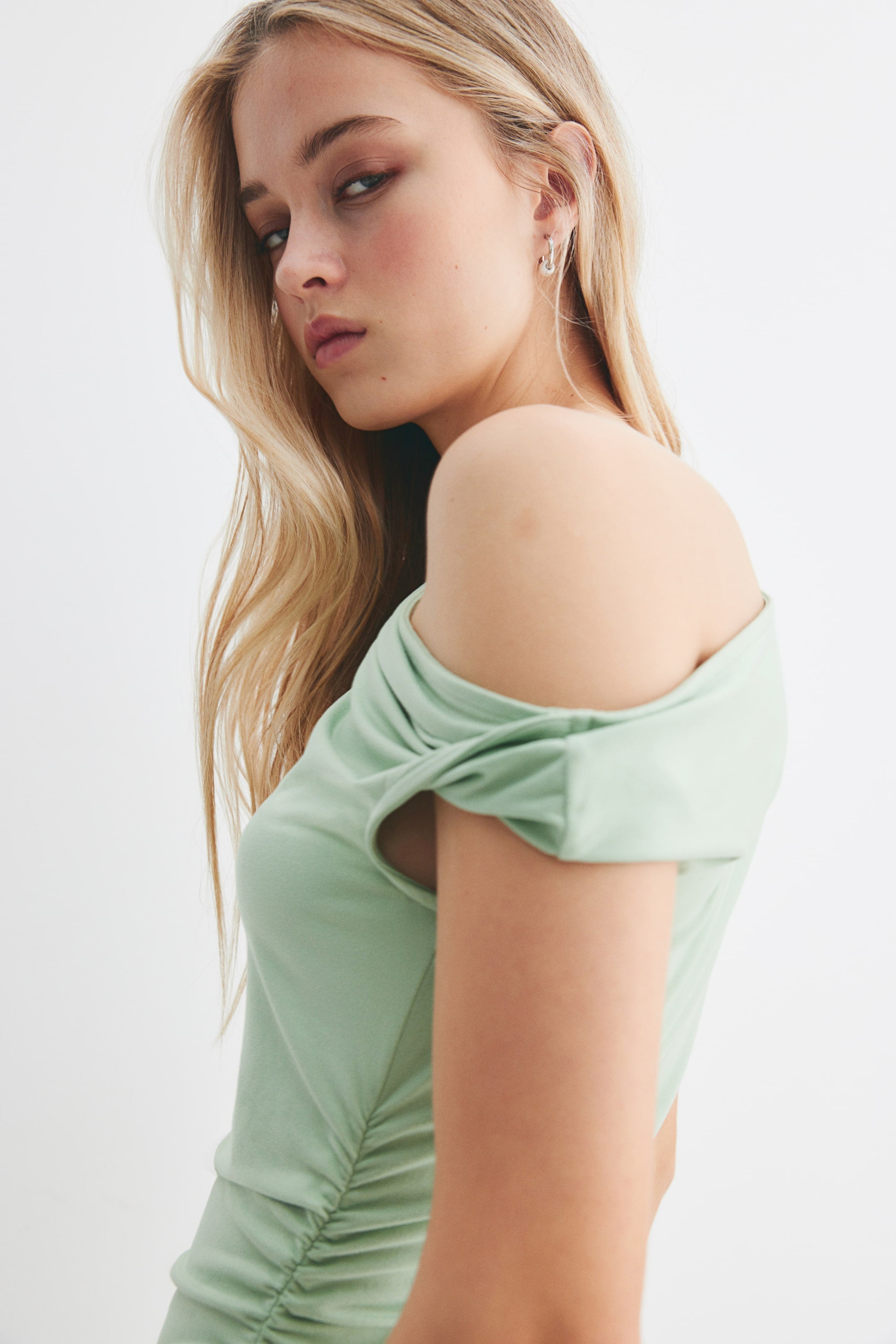 One Shoulder Dress With Twist Detail