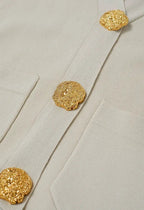 Golden Button Two-Piece Off-White Set