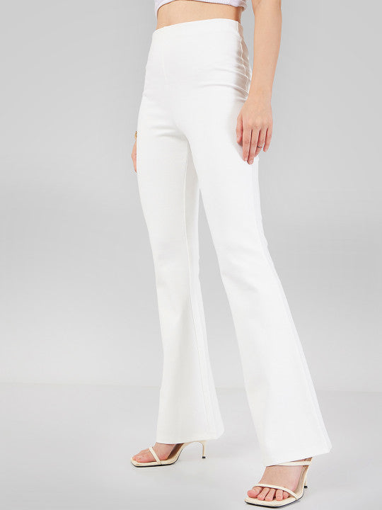 Nora Bootcut Trousers In White