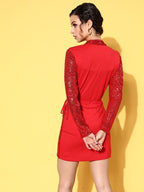 Ariana Solid Shimmer & Sequin Dress