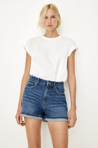 Evelyn High-Waisted Denim Shorts