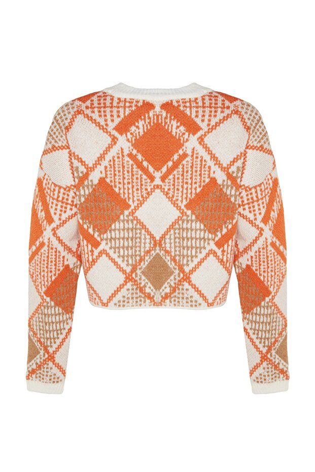 Geometric Printed Pullover Sweater