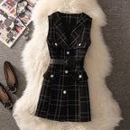 Aria Woolen Top And Tweed Dress Set