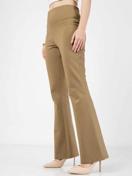 Nora Bootcut Trousers In Beige