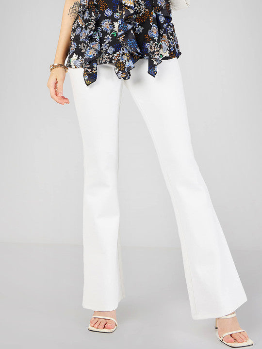 Nora Bootcut Trousers In White