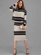 Sera Geometric Printed Top With Skirt