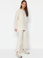Knitted Sweater And Trouser Set