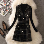 Aria Woolen Top And Tweed Dress Set